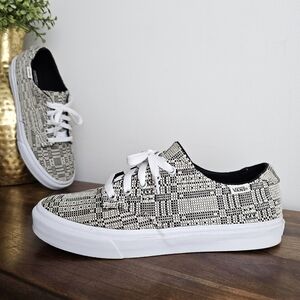 Vans Ultracush Camden Deluxe Optical Skate Shoes Black Beige Women's Size 9.5